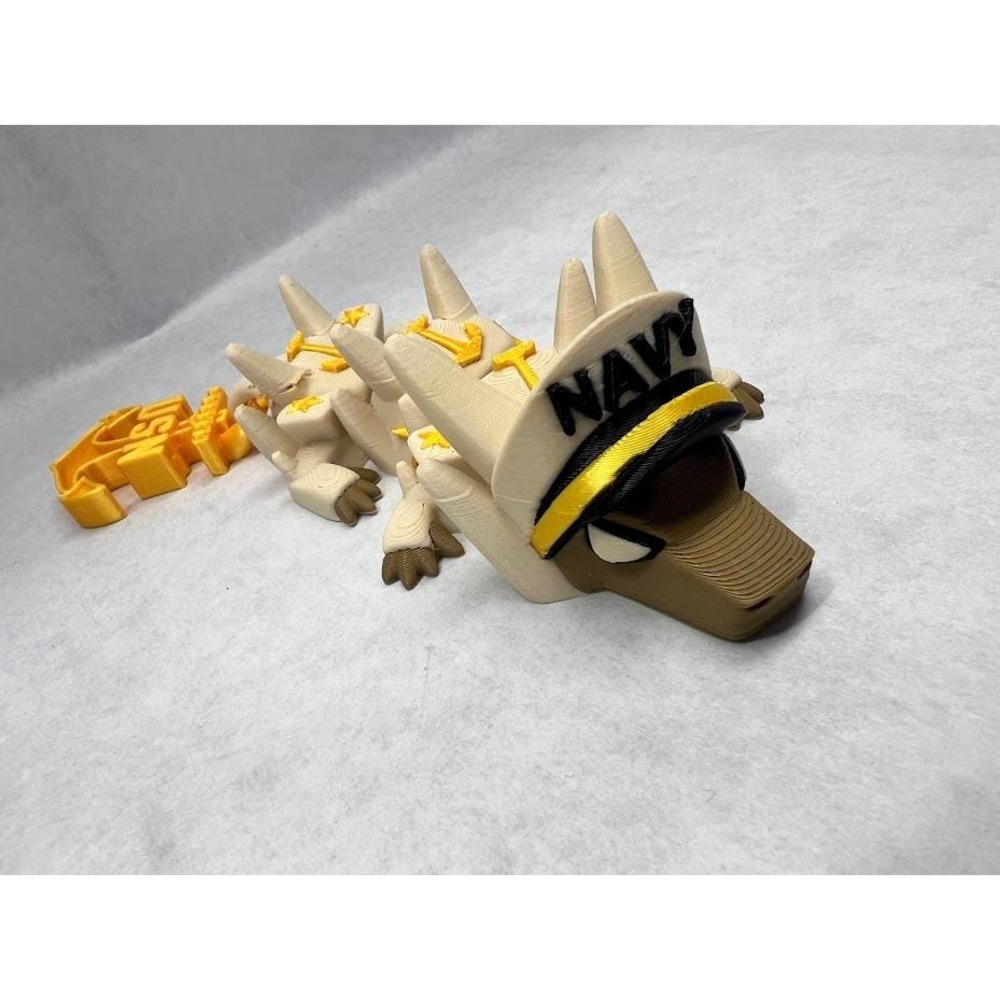 Navy Articulated Dragon 7"